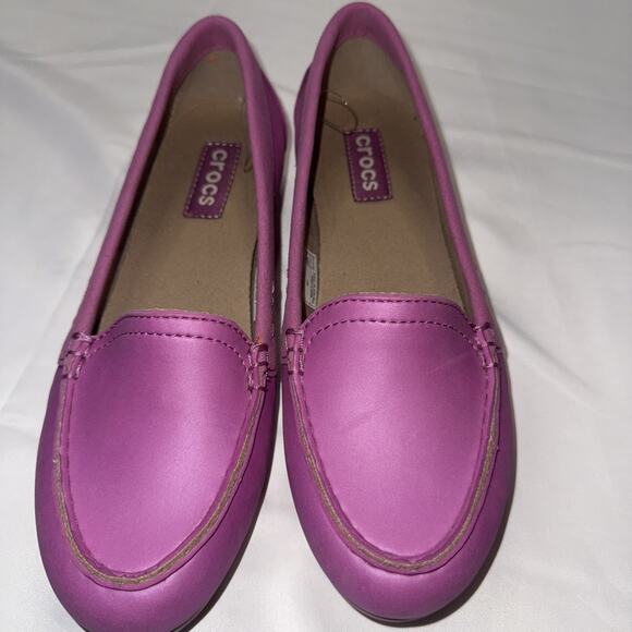 Crocs Shoe Womens 7 Pink Marin Colorlite Loafers Casual Slip On - Picture 2 of 6